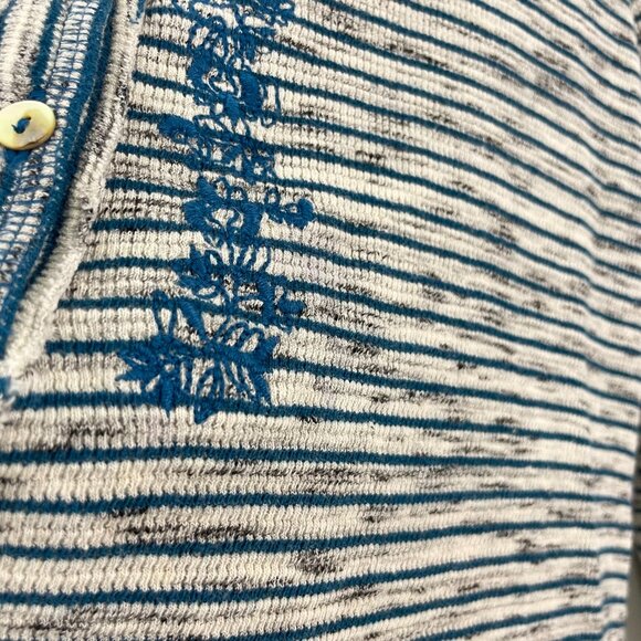 *SUNDANCE Embroidered Space Dyed Waffle Knit Thermal Henley Top Size S - Picture 5 of 13